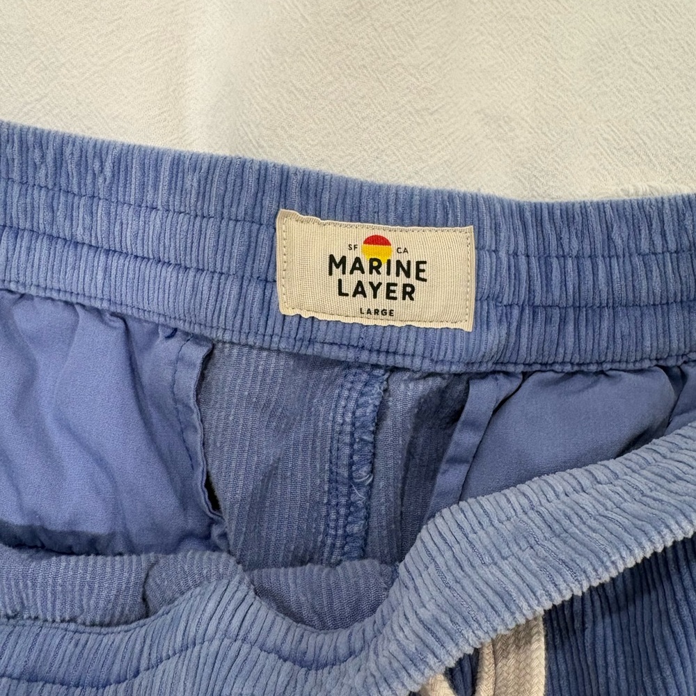 Men’s Marine Layer Corduroy Drawstring Shorts in Light Blue - Picture 3 of 6